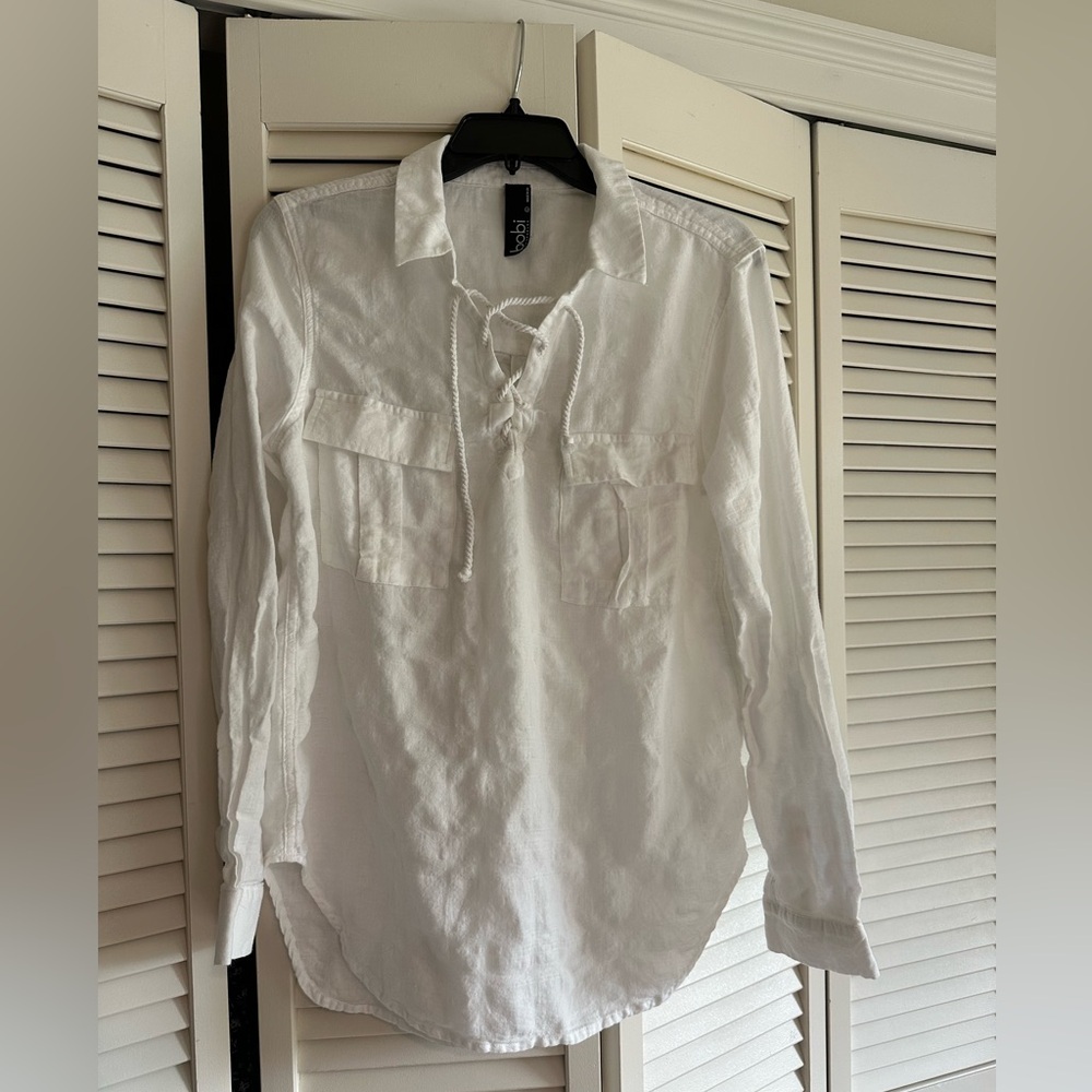 Bobi Los Angeles linen long sleeve shirt sz L